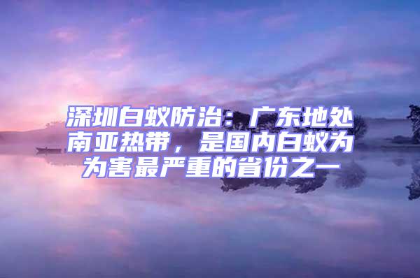 深圳白蟻防治:廣東地處南亞熱帶,是國內白蟻為為害最嚴重的省份之一