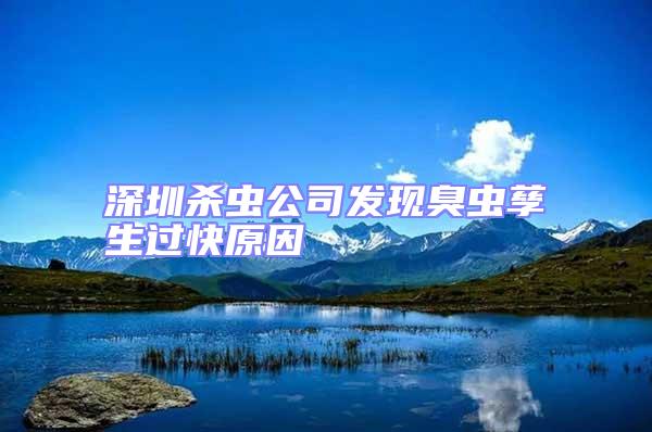 深圳殺蟲公司發(fā)現(xiàn)臭蟲孳生過(guò)快原因