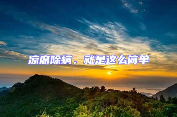 涼席除螨，就是這么簡單