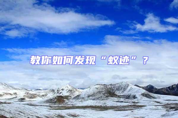 教你如何發現“蟻跡”?