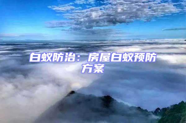 白蟻防治:房屋白蟻預防方案