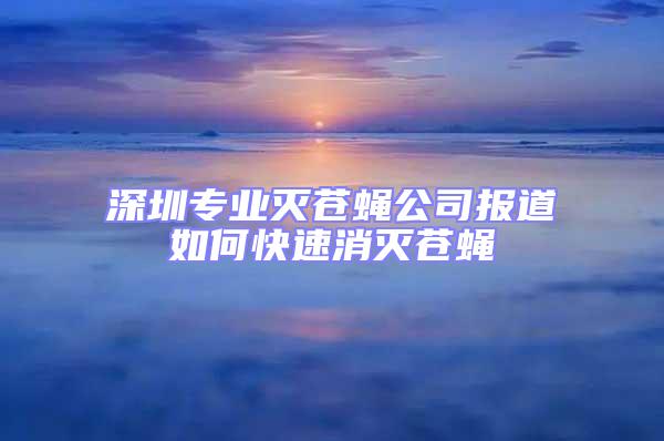 深圳專業(yè)滅蒼蠅公司報(bào)道如何快速消滅蒼蠅