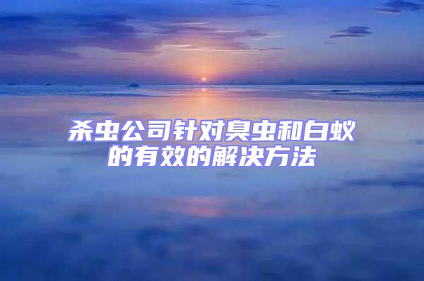 殺蟲公司針對臭蟲和白蟻的有效的解決方法