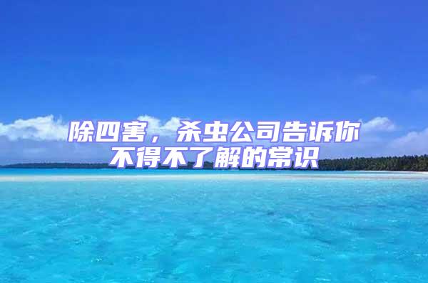 除四害,殺蟲公司告訴你不得不了解的常識