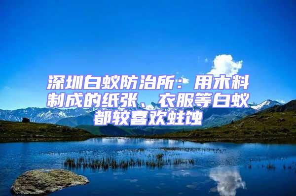 深圳白蟻防治所:用木料制成的紙張、衣服等白蟻都較喜歡蛀蝕