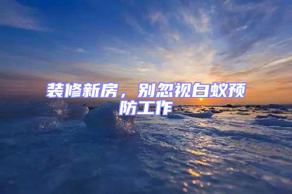 裝修新房,別忽視白蟻預防工作