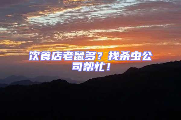 飲食店老鼠多?找殺蟲公司幫忙!