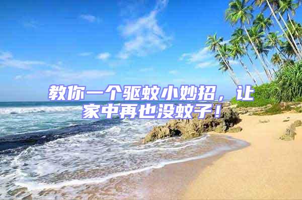 教你一個驅蚊小妙招,讓家中再也沒蚊子!