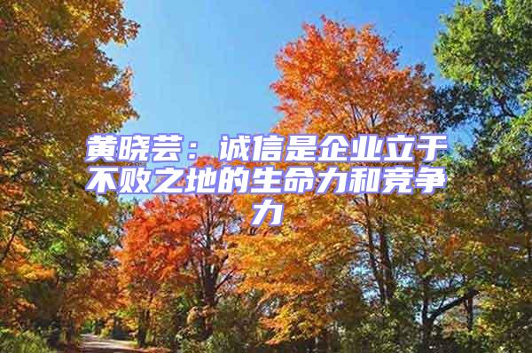 黃曉蕓:誠(chéng)信是企業(yè)立于不敗之地的生命力和競(jìng)爭(zhēng)力