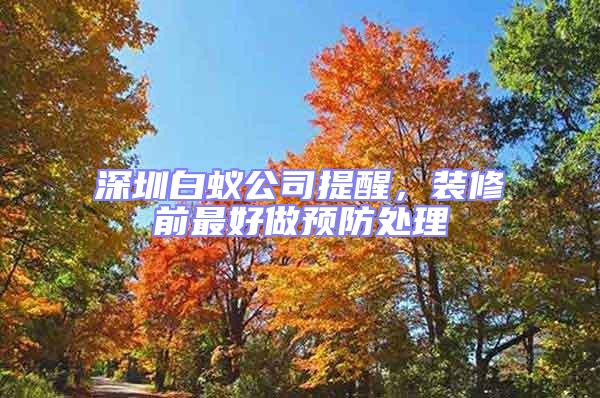 深圳白蟻公司提醒,裝修前最好做預防處理