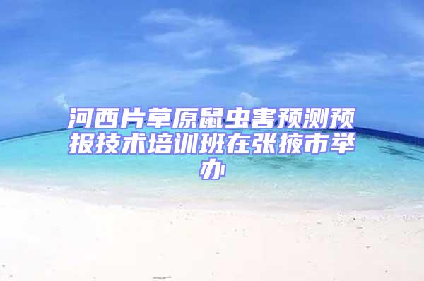 河西片草原鼠蟲害預(yù)測預(yù)報(bào)技術(shù)培訓(xùn)班在張掖市舉辦