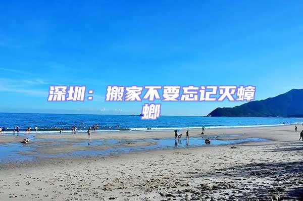 深圳:搬家不要忘記滅蟑螂