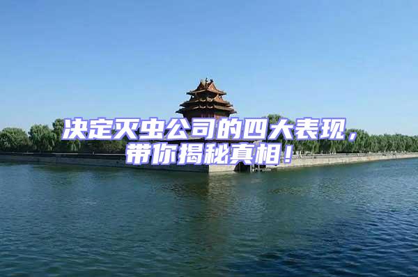 決定滅蟲公司的四大表現，帶你揭秘真相！