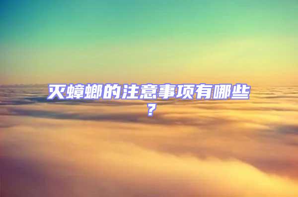 滅蟑螂的注意事項有哪些?