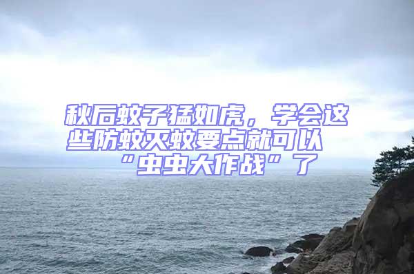 秋后蚊子猛如虎,學會這些防蚊滅蚊要點就可以“蟲蟲大作戰”了