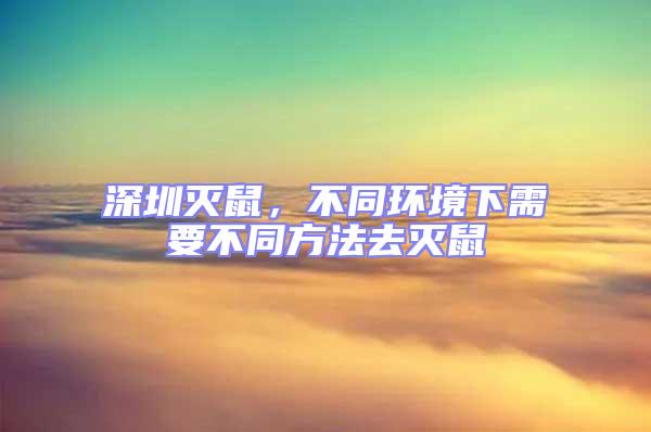 深圳滅鼠,不同環(huán)境下需要不同方法去滅鼠
