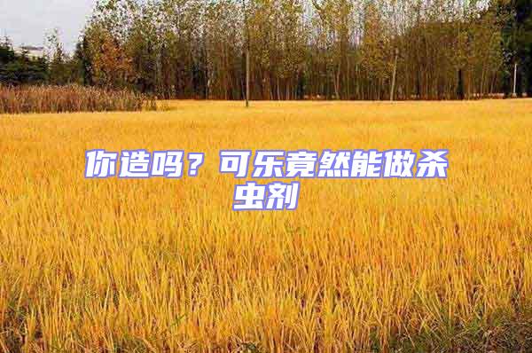 你造嗎?可樂竟然能做殺蟲劑