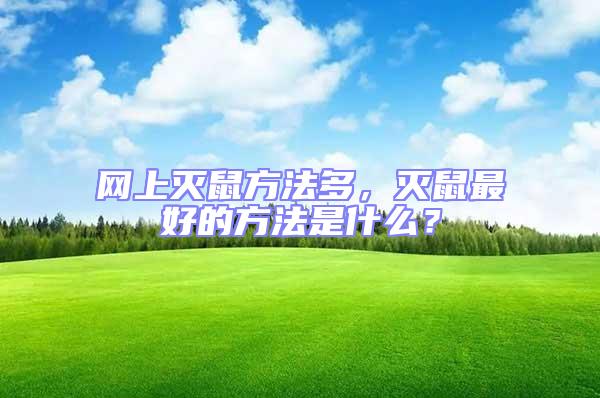 網(wǎng)上滅鼠方法多,滅鼠最好的方法是什么?