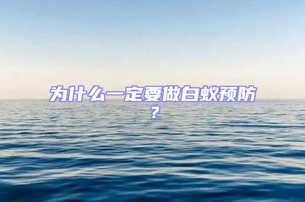 為什么一定要做白蟻預(yù)防?