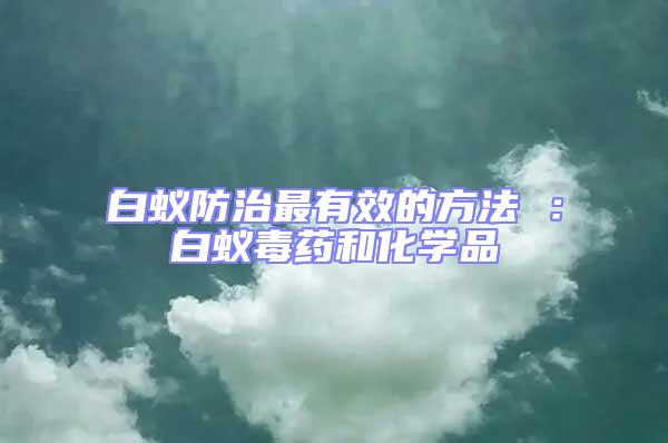 白蟻防治最有效的方法 :白蟻毒藥和化學(xué)品