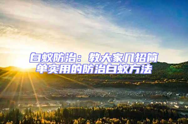 白蟻防治:教大家?guī)渍泻唵螌嵱玫姆乐伟紫伔椒?/></p>
									<p>  靠這些來判斷的家中是否有白蟻</p>
<p style=