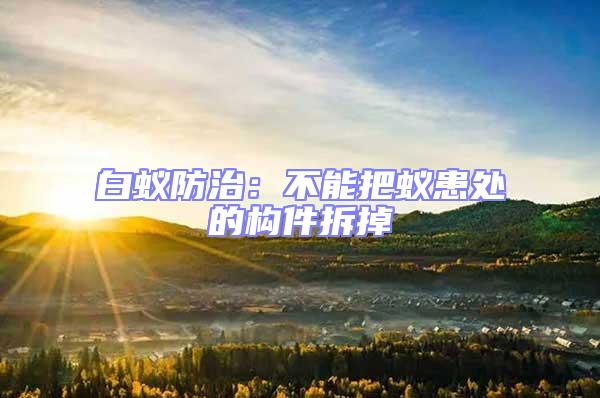 白蟻防治:不能把蟻患處的構件拆掉