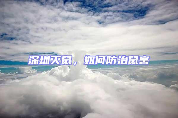 深圳滅鼠,如何防治鼠害