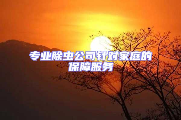 專業(yè)除蟲公司針對家庭的保障服務(wù)