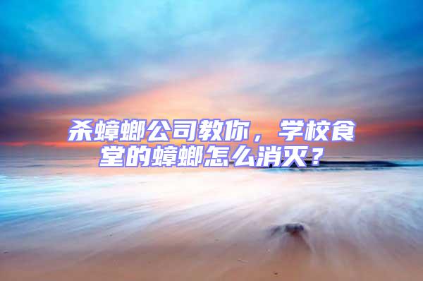 殺蟑螂公司教你,學校食堂的蟑螂怎么消滅?
