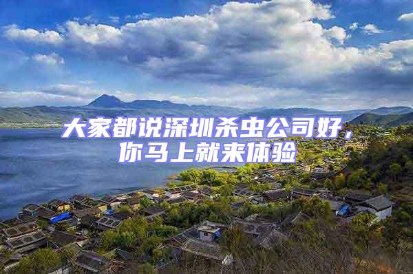 大家都說深圳殺蟲公司好,你馬上就來體驗