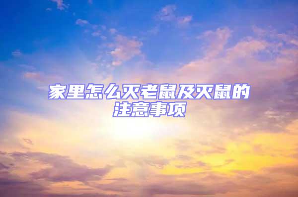 家里怎么滅老鼠及滅鼠的注意事項