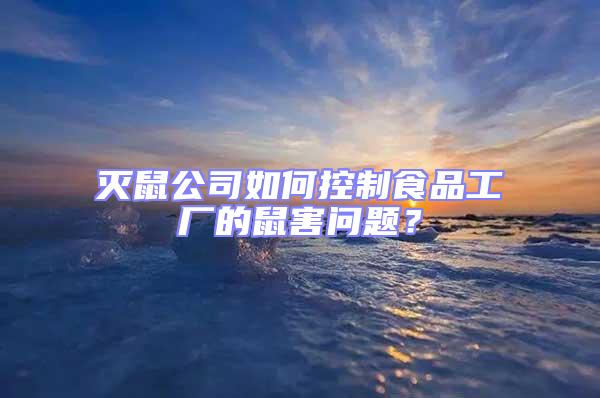 滅鼠公司如何控制食品工廠的鼠害問題?