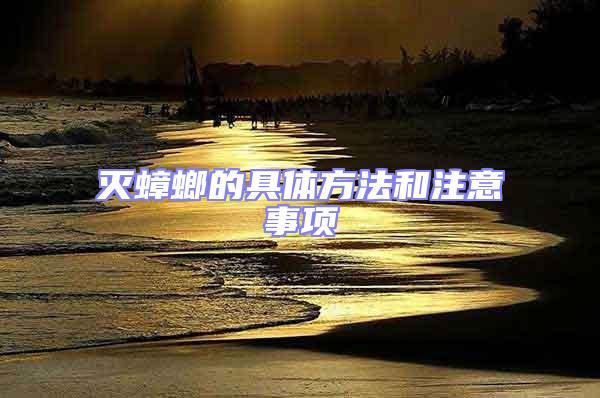 滅蟑螂的具體方法和注意事項(xiàng)
