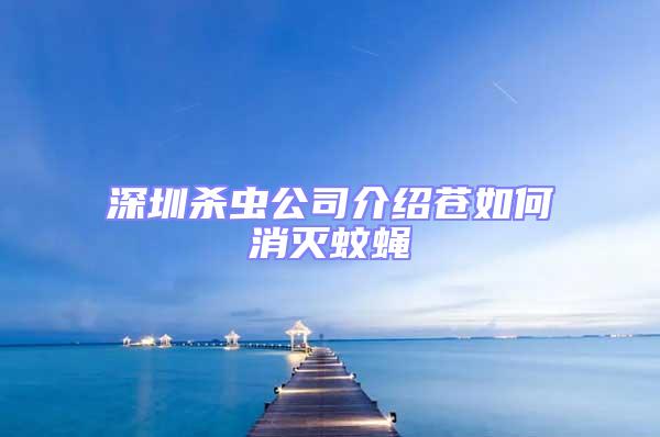 深圳殺蟲(chóng)公司介紹蒼如何消滅蚊蠅