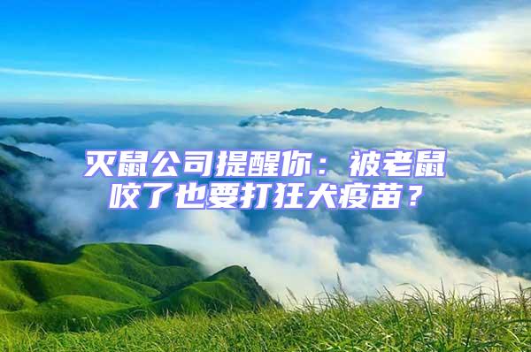 滅鼠公司提醒你:被老鼠咬了也要打狂犬疫苗?