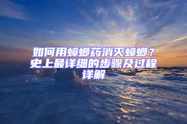 如何用蟑螂藥消滅蟑螂?史上最詳細的步驟及過程詳解
