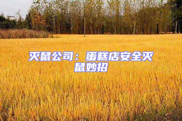 滅鼠公司:蛋糕店安全滅鼠妙招