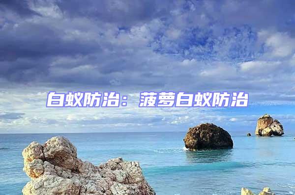 白蟻防治:菠蘿白蟻防治