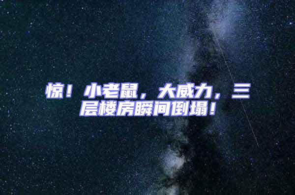 驚!小老鼠,大威力,三層樓房瞬間倒塌!