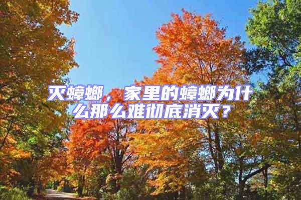 滅蟑螂,家里的蟑螂為什么那么難徹底消滅?