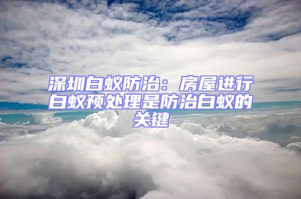 深圳白蟻防治:房屋進行白蟻預處理是防治白蟻的關鍵
