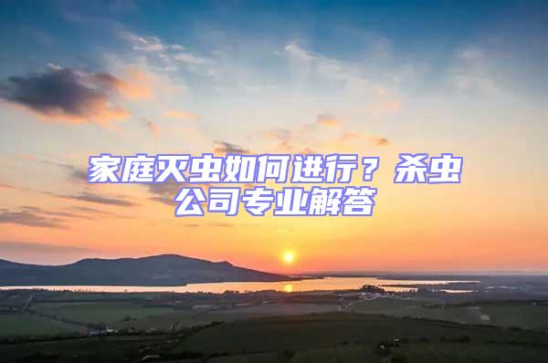 家庭滅蟲如何進行?殺蟲公司專業解答