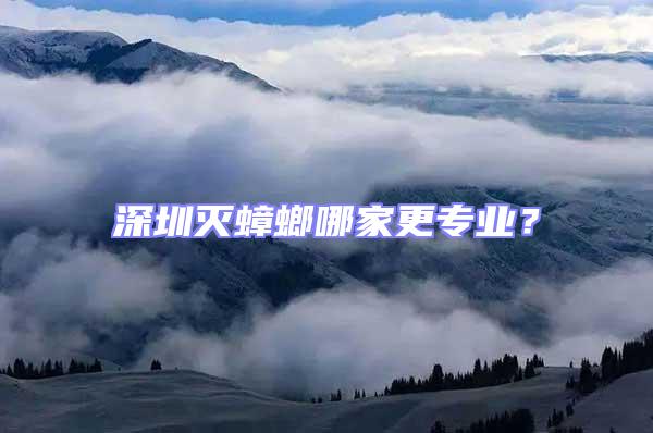 深圳滅蟑螂哪家更專業(yè)？