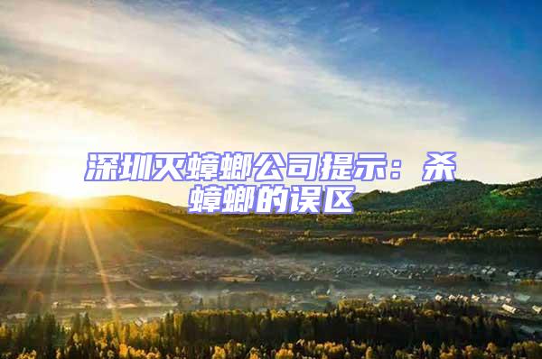 深圳滅蟑螂公司提示:殺蟑螂的誤區(qū)