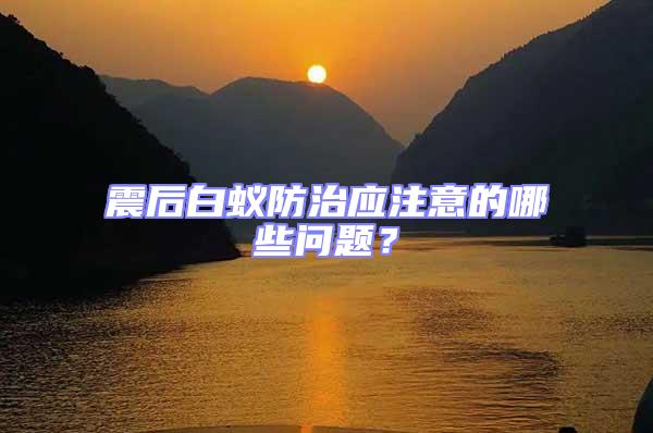 震后白蟻防治應注意的哪些問題?