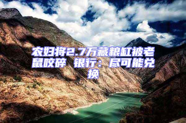 農婦將2.7萬藏糧缸被老鼠咬碎 銀行:盡可能兌換