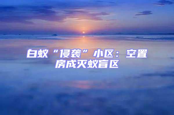 白蟻“侵襲”小區:空置房成滅蟻盲區