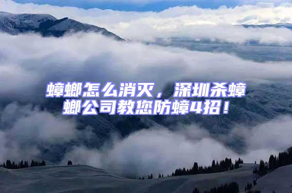 蟑螂怎么消滅，深圳殺蟑螂公司教您防蟑4招！