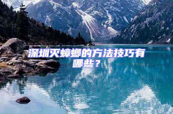 深圳滅蟑螂的方法技巧有哪些？