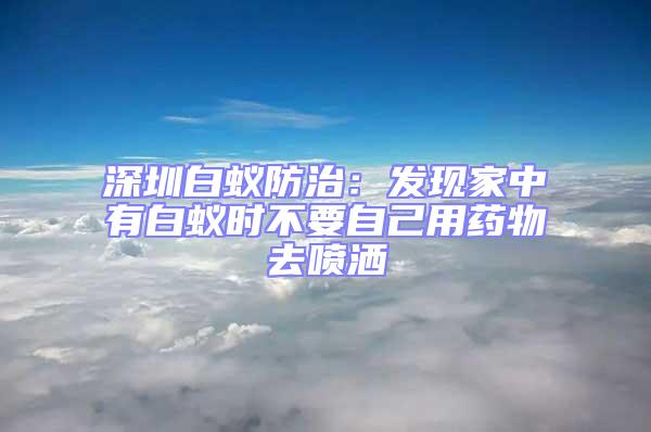 深圳白蟻防治:發現家中有白蟻時不要自己用藥物去噴灑